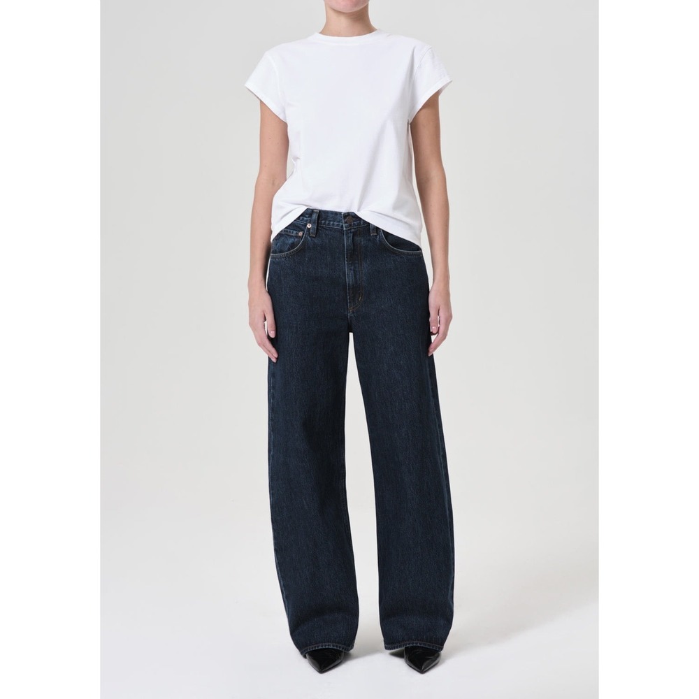 AGOLDE Low Curve Jean in Pendulum Size 25 Deep Indigo Wide Leg Relaxed Fit,